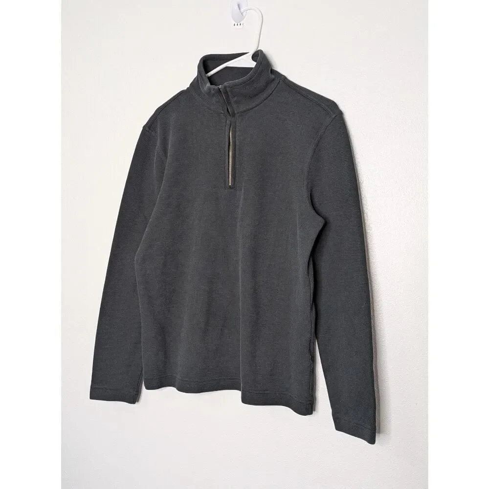 Banana Republic Men’s Sweater 1/4 Zip Polyester Blend Gray Size Medium